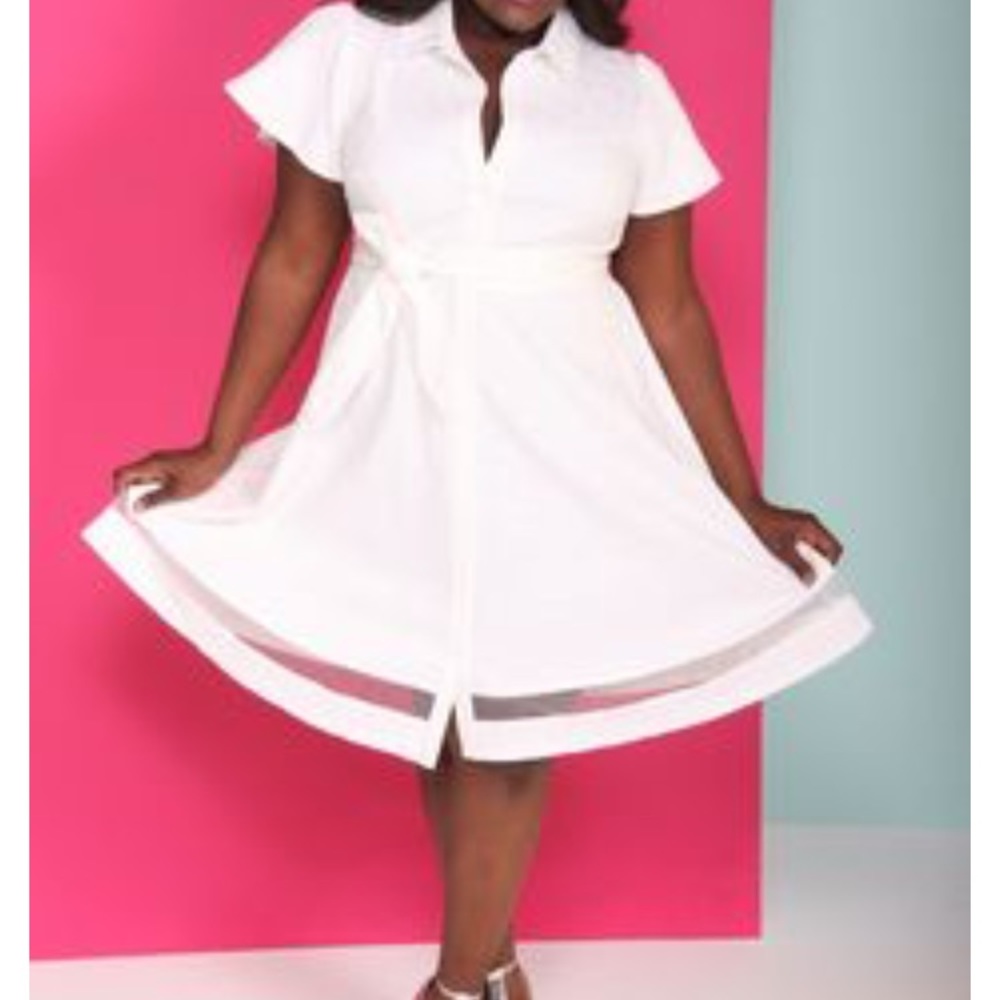 White dress Christian Siriano for Lane Bryant